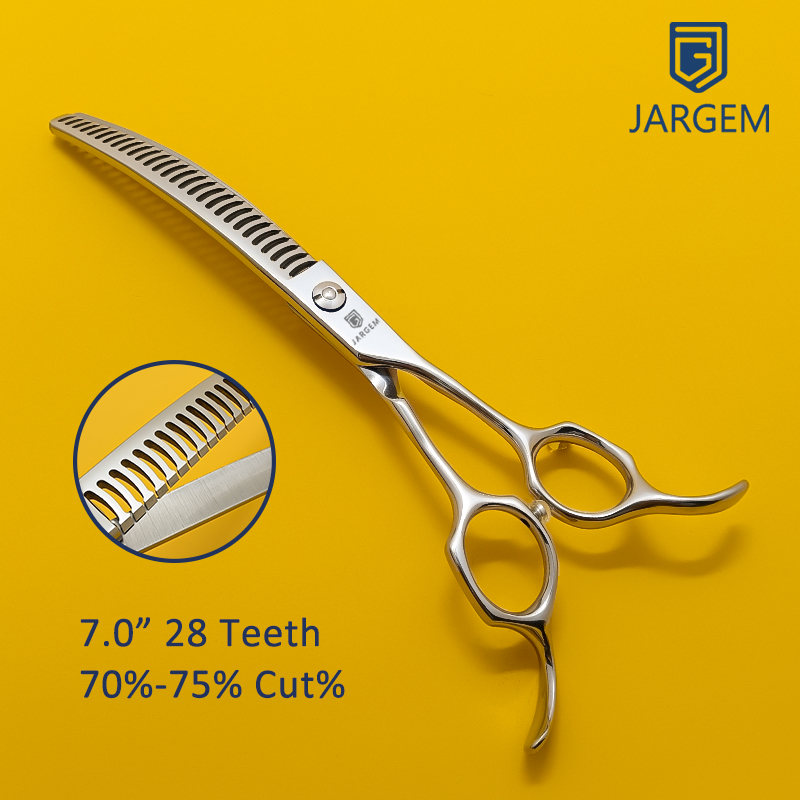 J4D-7028TQ-jargem Jargem chunker makaze za šišanje pasa 7.0 zakrivljene 28 zubaca grooming