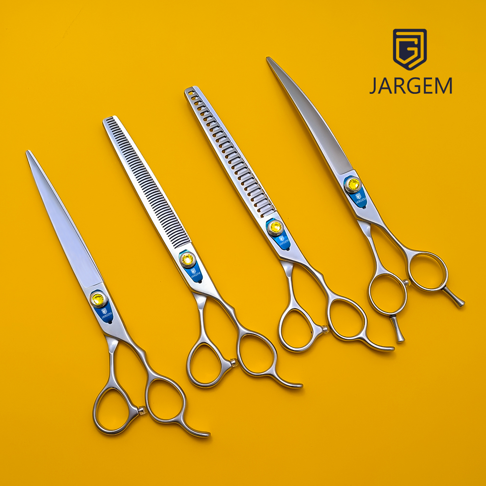 JBG-75A 4PCS SET Jargem 4u1 premium set makaza za šišanje pasa 7.5 profesionalni grooming set 440C visoki sjaj
