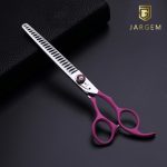 Jargem chunker makaze za šišanje pasa 7.5 24 zuba roze grooming 440C