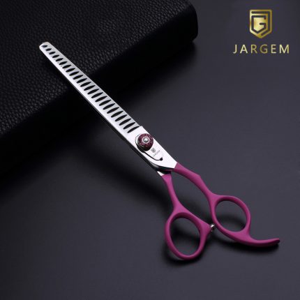 Jargem chunker makaze za šišanje pasa 7.5 24 zuba roze grooming 440C