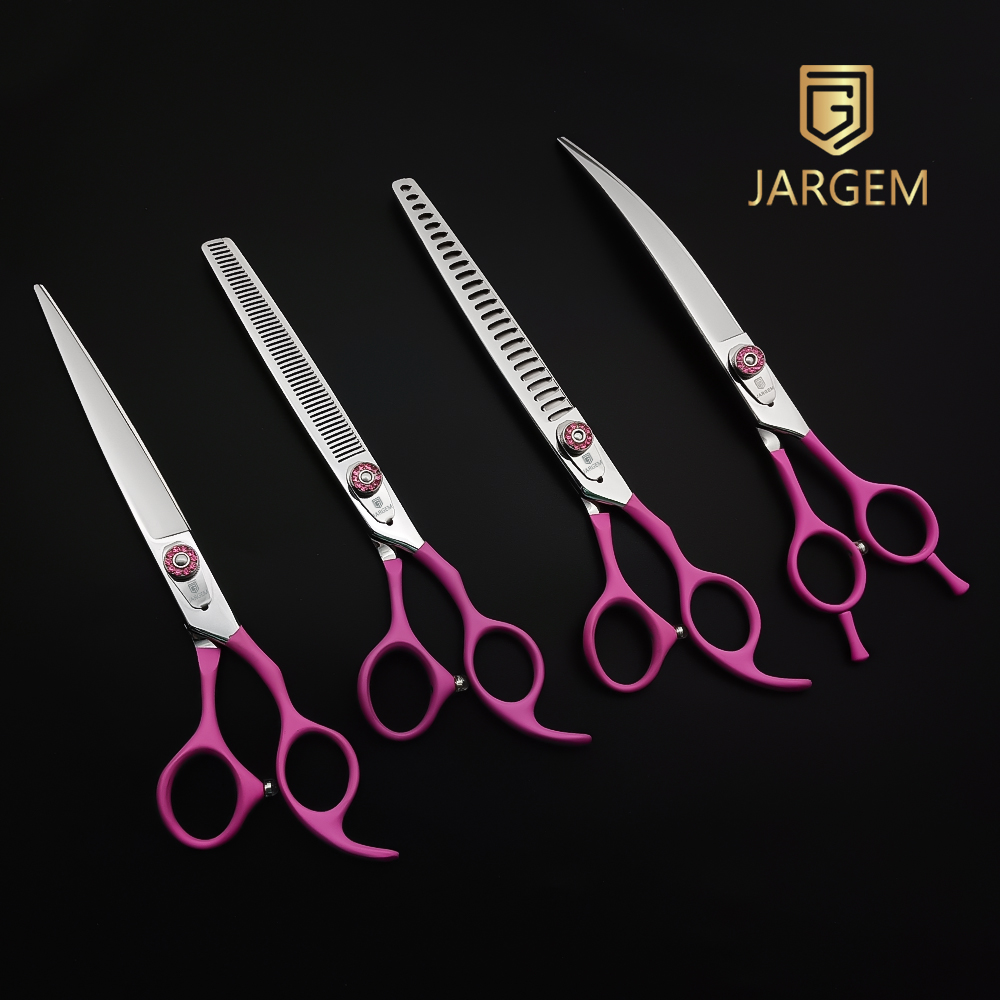 JF2P-75A SET Jargem 4u1 set makaza za šišanje pasa roze 7.5 grooming profesionalni set 440C